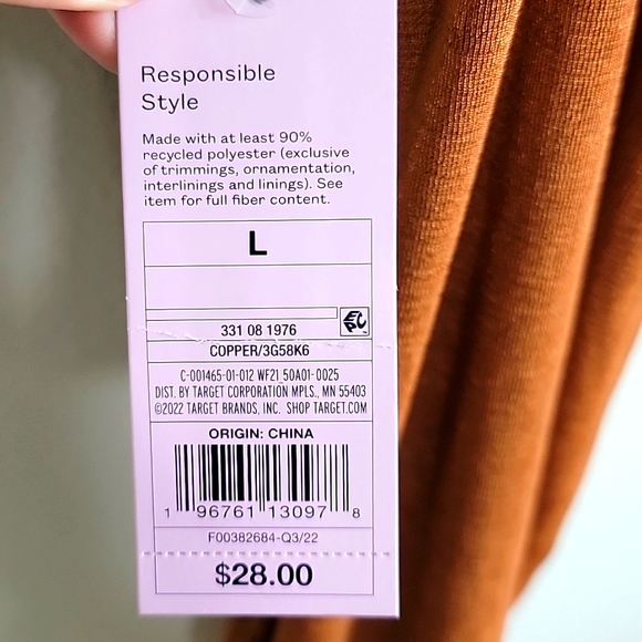 [*3 Items For $20 In Bundle*] NEW Wild Fable Dress Copper Size L - Picture 5 of 8